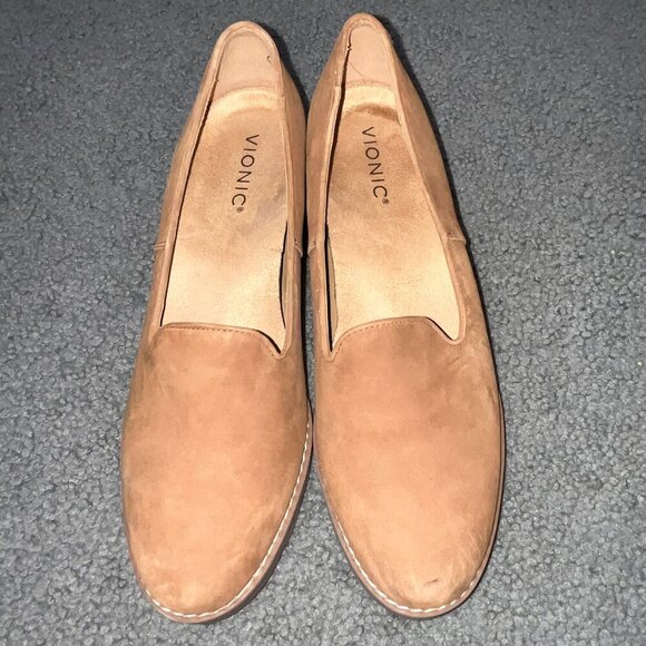 VIONIC WILLA WEDGE -  Toffee Suede - EUC - - Picture 1 of 10